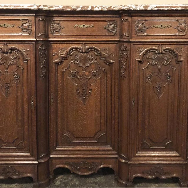 Antique Liegoise Louis XIV Marble Top Buffet For Sale In Baton Rouge - Image 6 of 13