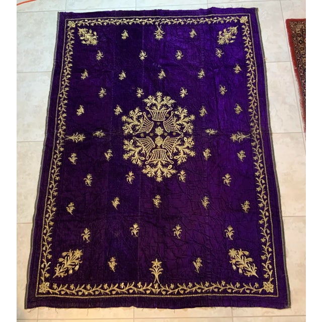 Antique Velvet and Gold Embroidery Textile For Sale - Image 13 of 13