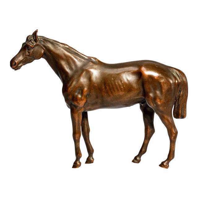 Lovely Antique Cast Metal Jennings Brothers Horse Statue Sculpture Equestrian For Sale