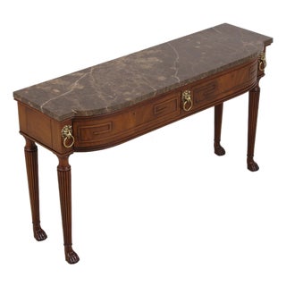 Henredon Natchez Marble Top Console Table Server For Sale