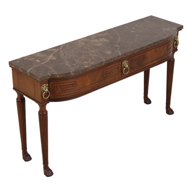 Henredon Natchez Marble Top Console Table Server For Sale