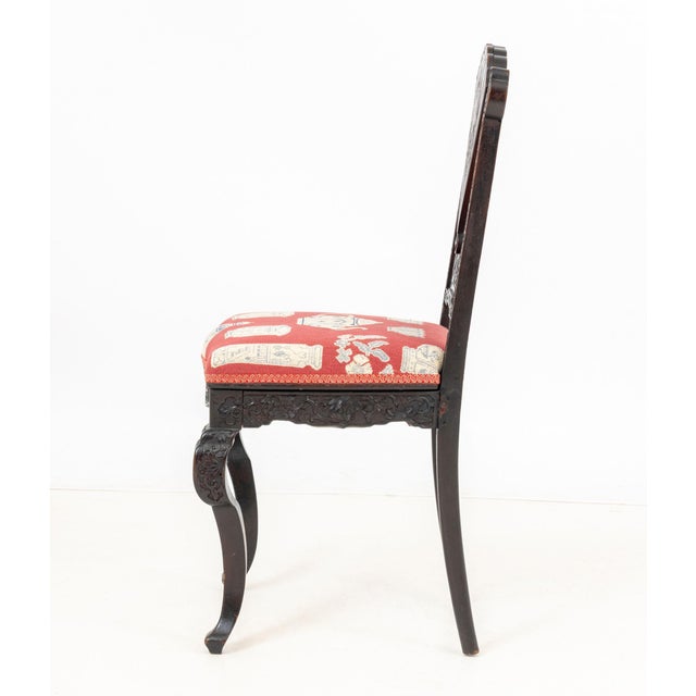 Chinese Export Carved Wood Side Chair, 19th C. For Sale In New York - Image 6 of 7