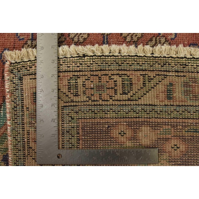 Tabriz Rug 9’8” X 12’10” Pink Wool Vintage Distressed Hand-Knotted Carpet For Sale - Image 15 of 15