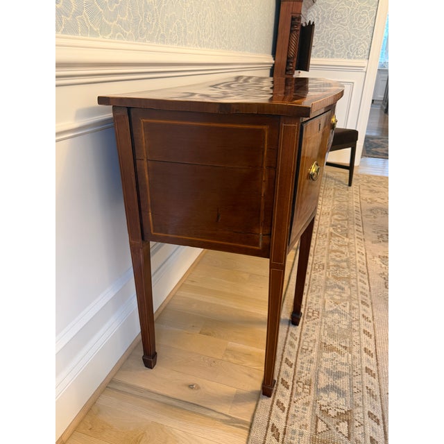 Antique English Regency Style Mahogany Sideboard / Server With Inlay & Brass Hardware For Sale In Washington DC - Image 6 of 7