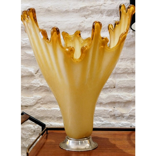 Yellow Large Yellow Glass Vase, Spain, 1960s For Sale - Image 8 of 8