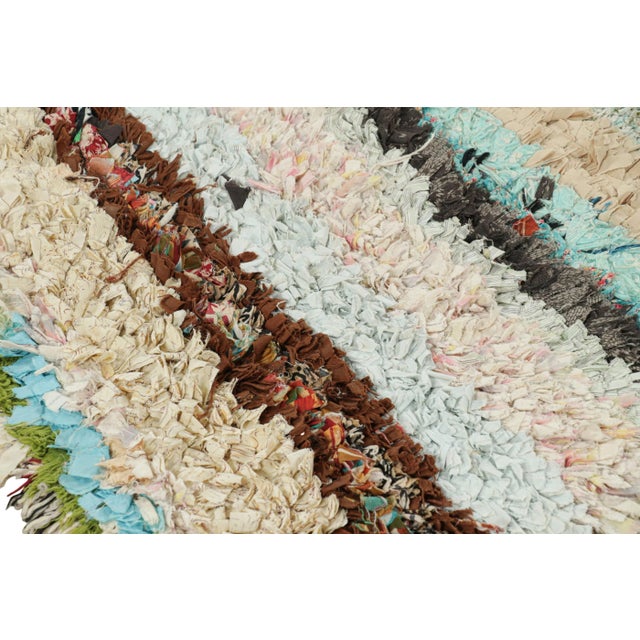 Vintage Moroccan Rag Rug With Polychromatic Stripes, From Rug & Kilim For Sale In New York - Image 6 of 7