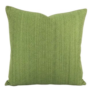 F. Schumacher Villis Strie Emerald Pillow Cover For Sale