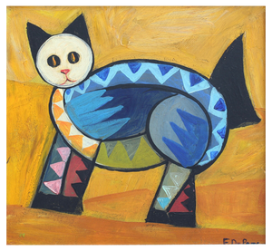 F. DuParc The Stray Cat, 1960s, Oil on Board, Framed