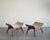 A stunning set of walnut stools designed by Mel Abitz for Galloway, circa 1960s, and beautifully restored by Stamford...