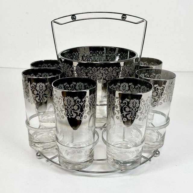 Dorothy Thorpe 1970s Vintage Hollywood Regency Dorothy Thorpe Style Ombré Embossed Glassware Set - 10 Pieces For Sale - Image 4 of 15