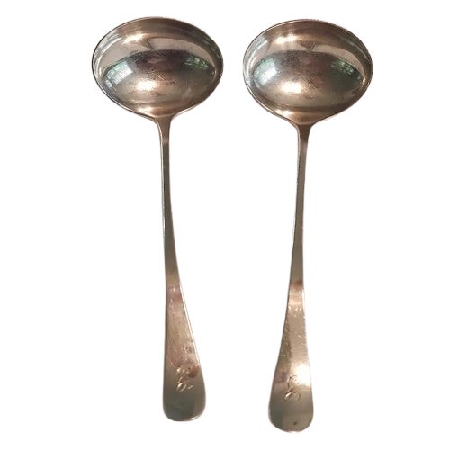 Antique Paye & Baker Sterling Silver Sauce Ladles - Pair For Sale