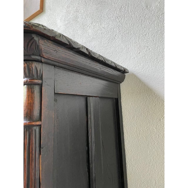 Antique Carved Blackened Pine Chest of Drawers For Sale - Image 10 of 18
