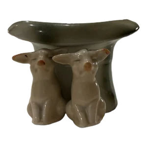 Antique Late 18th Century German Fairing Pigs Vase or Toothpick Holder