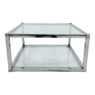 Chrome & Glass Coffee Table For Sale