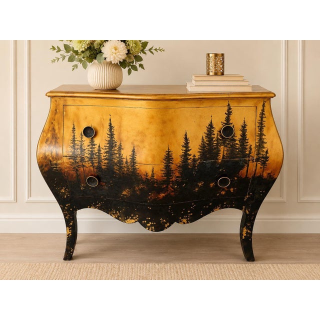 48 W x 21.7 D x 33.5 H This unique statement chest combines classic French Rococo curves with a bold modern-art...