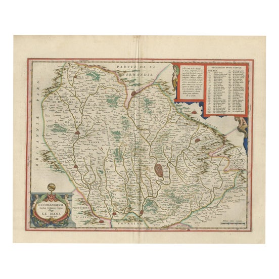 Antique Blaeu Map of Maine, 1642 For Sale