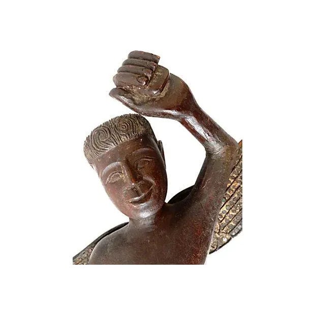 Antique Carved Wood Thai Figure of an Angel For Sale - Image 5 of 7