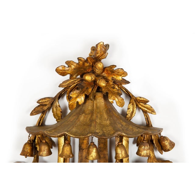 Chippendale Fine Chinese Chippendale Pagoda Carved Giltwood Wall Mirror, English C. 1775 For Sale - Image 3 of 18