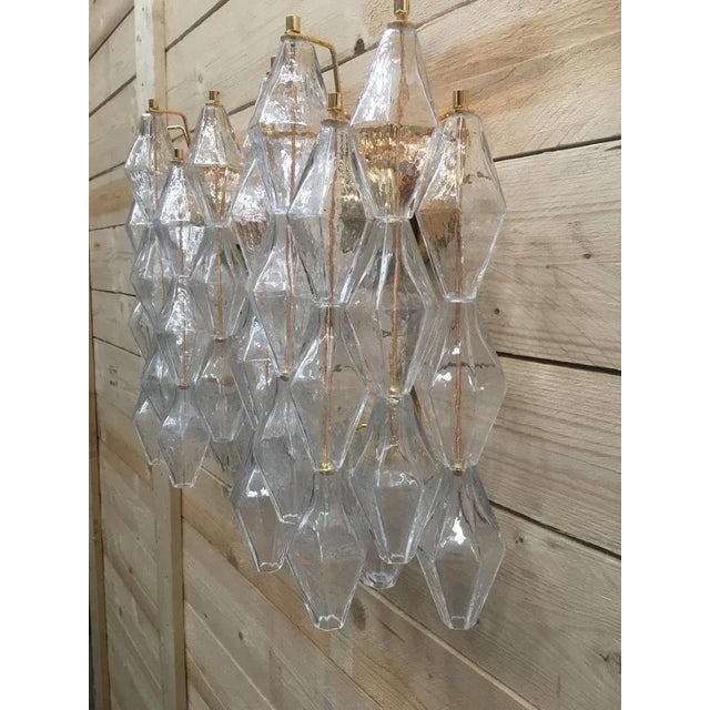 Early 21st Century Murano Glass Poliedri Sconces with Gold 24 Karat Metal Frame from Simoeng, Set of 2 For Sale - Image 5 of 12