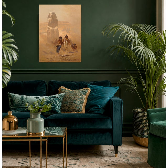 Atelier Aria Lumae Ludwig Hans Fischer the Khamsin Egypt Caravan and Colossi of Memnon Desert Landscape Fine Art Gallery Board Print 16" X 24" For Sale - Image 15 of 15