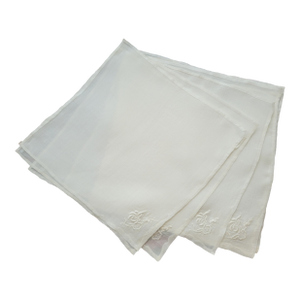 Vintage Embroidered Floral Tablecloth and 8 Napkins Set