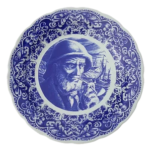 Man of the Sea Wall Plate from Boch La Louviere Delft, Belgium, 1950s