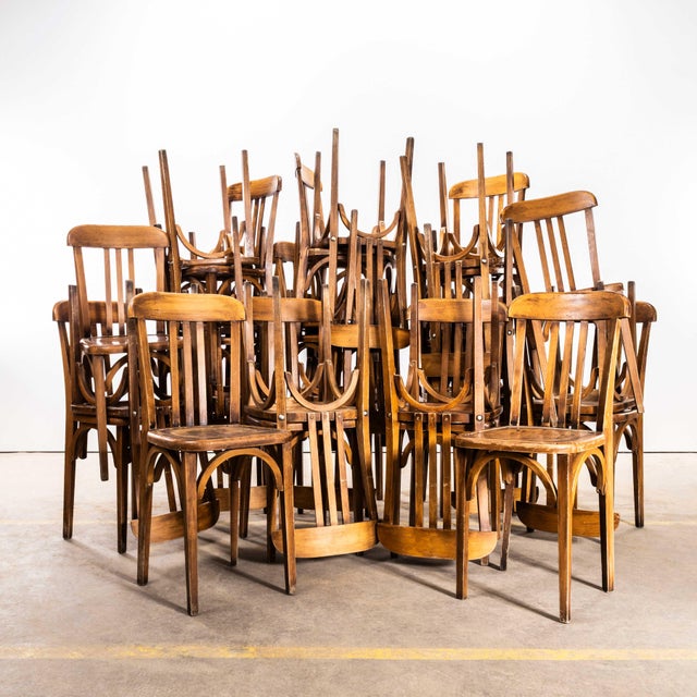 Upright Café Bentwood Dining Chairs from Delaroux, 1950s, Set of 4 For Sale - Image 6 of 11