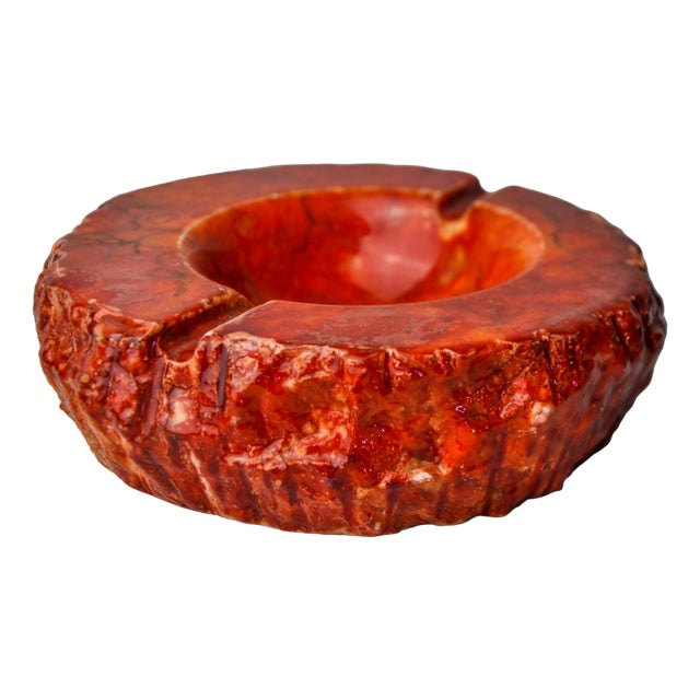 Red Alabaster Ashtray by Romano Bianchi, Italy, 1970s For Sale