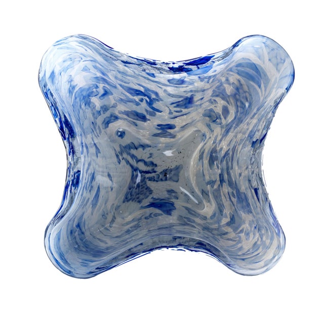 Contemporary Stories of Italy Nougat Blue Bucket Vase For Sale - Image 3 of 5