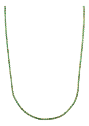 VRJewels Modernist 6.82 Ct Natural Round Emerald Tennis Necklace in Solid 14k Gold