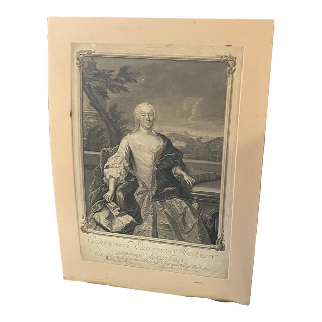 Antique German Portrait Print - Grandmillennial Fine Art Decor For Sale