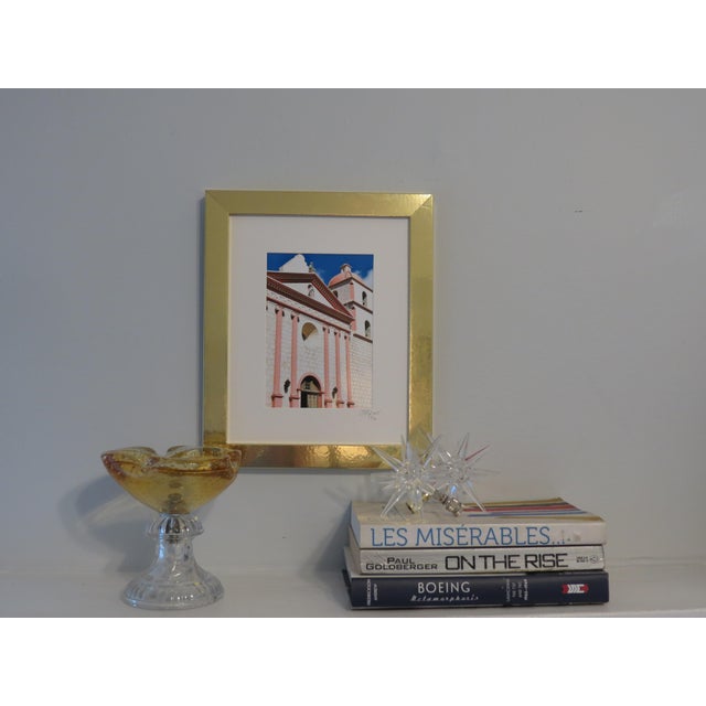 Mission of Santa Barbara California. Digitally color enhanced original photography framed under glass. Overall framed size...