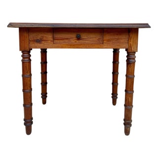 Early 20th Century French Oak Worktable with One Drawer, 1920s For Sale