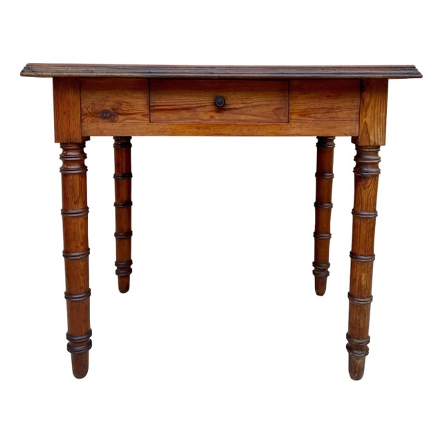 Early 20th Century French Oak Worktable with One Drawer, 1920s For Sale