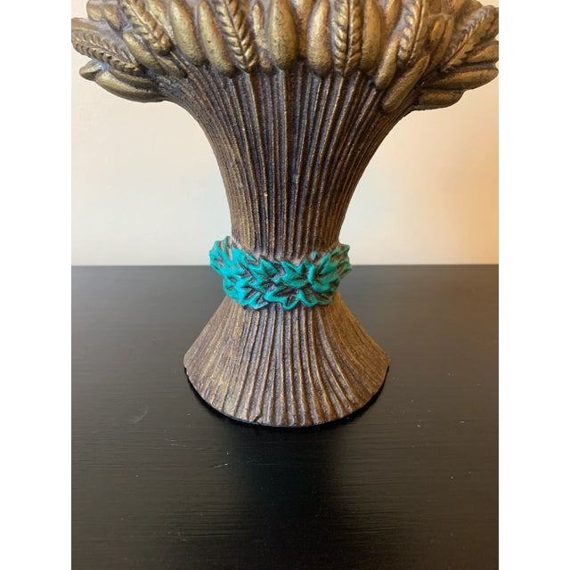 Vintage Victorian-Style Cast Iron Wheat Sheaf Doorstop For Sale In South Bend - Image 6 of 10