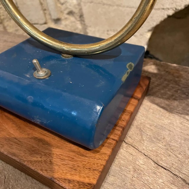 Pierre Guariche 1950s French Table Lamps Blue White & Yellow France For Sale - Image 4 of 10