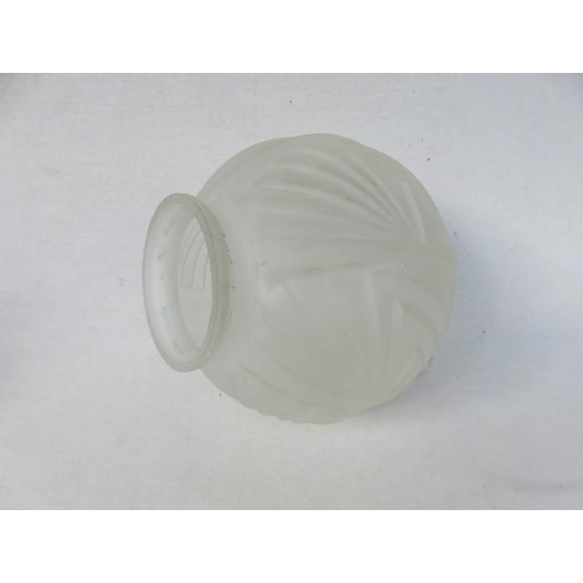 Metal Small Art Deco Chrome & Frosted Glass Table Lamp For Sale - Image 7 of 13