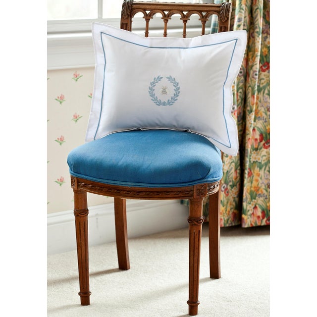 French Country Cream Hydrangea Basket Boudoir Pillow Cover, Embroidered For Sale - Image 3 of 4