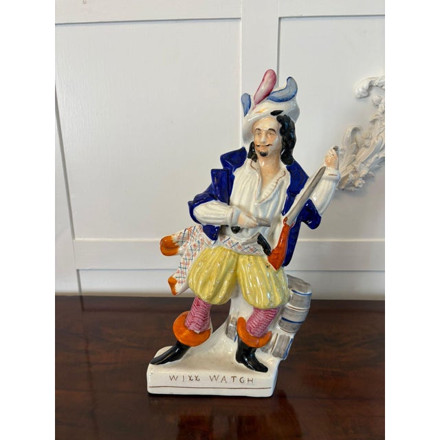 Large Antique Victorian Staffordshire Flatback Figure of Will Watch Smuggler, 1860s For Sale - Image 10 of 10