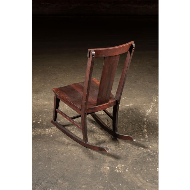 Early 20th Century Arts and Crafts Mahogany Rocking Chair For Sale - Image 4 of 7