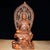 1990s Vintage Boxwood Carving of Guanyin in Royal Ease Pose With Mala For Sale - Image 5 of 7