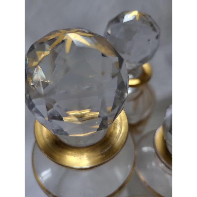 Antique French Gilt Crystal Vanity Set by Cristalleries De Saint Louis, 1890s, Set of 4 For Sale - Image 4 of 7