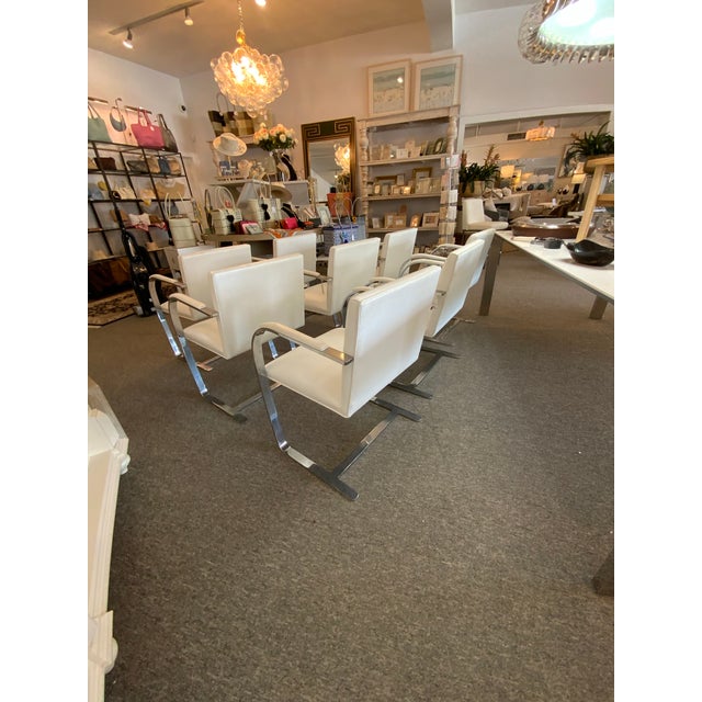 2010s Set of 8 Knoll Padded Arm Chairs For Sale - Image 5 of 6