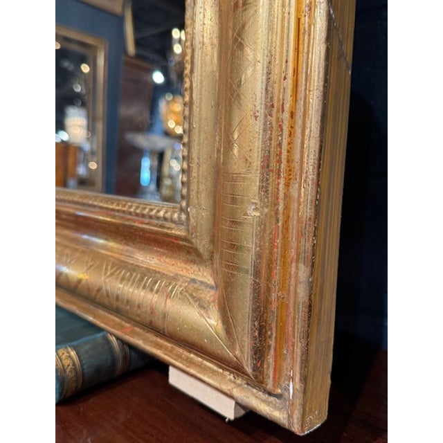 Pair of French Gold Arch Top Louis Philippe Mirrors For Sale - Image 4 of 5