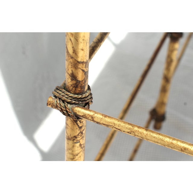 1940s Gold Hollywood Regency Vanity and Matching Stool - Set of 2 For Sale - Image 9 of 12