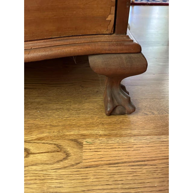 Early 20th Century Chippendale Serpentine-Front Mahogany Slant-Lid Secretary Desk For Sale - Image 4 of 5