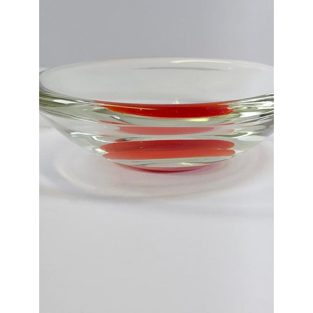 Red Modernist Red Sommerso Murano Glass Bowl, Italy, 1970s For Sale - Image 8 of 10