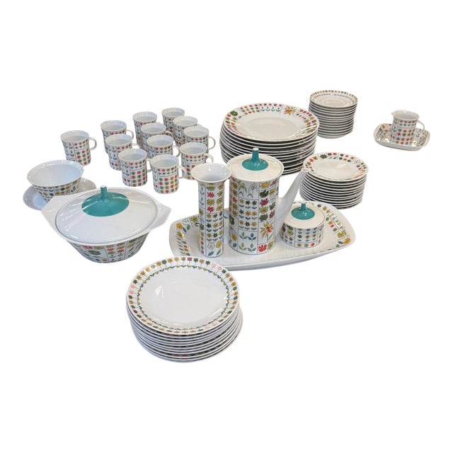 Rosenthal Studio-Linie Piemonte Porcelain Dinnerware, Set of Sixty-Nine For Sale