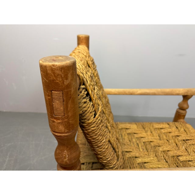 Beech Easy Chair with Sisal Rope Wickerwork, 1960s For Sale - Image 11 of 11