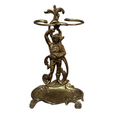 French Brass Umbrella Stand For Sale